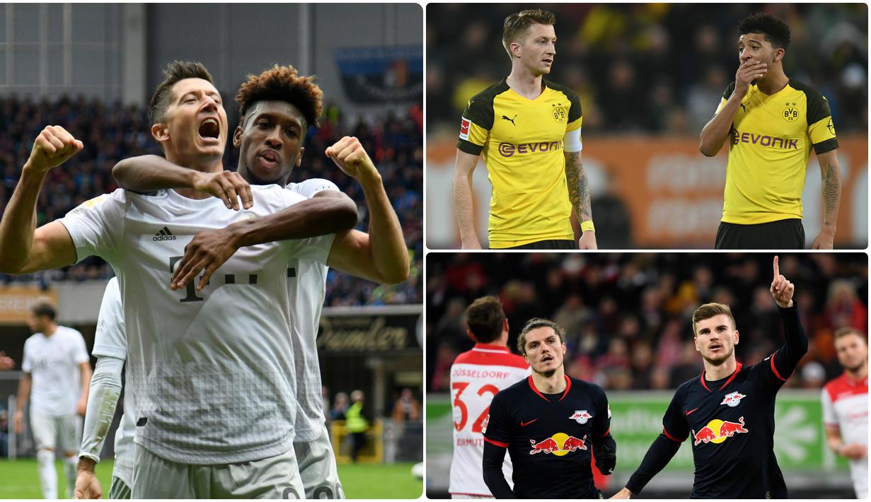 Duet antara pemain gelandang dan striker menjadi sangat mematikan bila keduanya mampu bekerjasama dengan baik. Robert Lewandowski dan Serge Gnabry menjadi duet penyerang yang mematikan bagi Bayern Munchen. Berikut 4 due penyerang ganas Bundesliga 2019/2020. (kolase foto AFP)