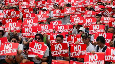 Aksi protes warga Hong Kong menolak RUU ekstradisi ke China daratan (AFP Photo)