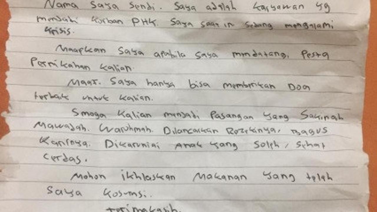 surat menyentuh di acara pernikahan