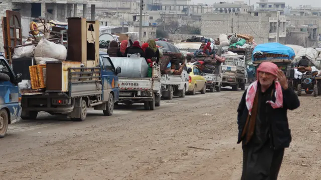 Pasukan Suriah Serang Idlib, Ratusan Ribu Warga Mengungsi