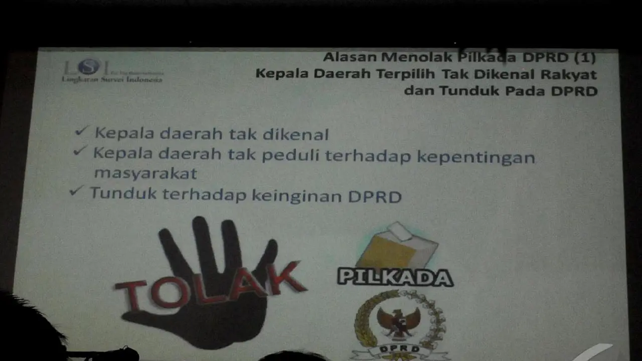 Ini Hasil Survei LSI Tentang Pilkada oleh DPRD