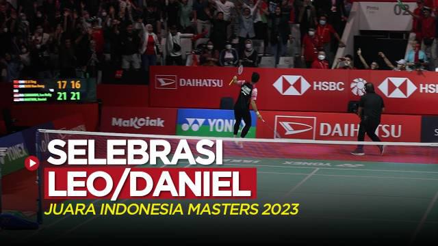 Berita video momen selebrasi Leo Rolly Carnando / Daniel Marthin menjadi juara Indonesia Masters 2023, Minggu (29/1/2023).