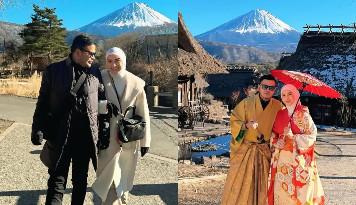 Irish Bella makin terlihat serasi dan mesra dengan sang suami, Haldy Sabri. Keduanya kini sedang menikmati liburan bersama di Jepang [@_irishbella_]