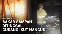 Diduga Akibat Bakar Sampah, Gudang Barang Bekas di Kediri Ludes Dilalap Api