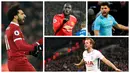 Berikut ini top scorer sementara Premier League musim 2017/2018 hingga pekan ke-24. Harry Kane kembali unggul dari Mohamed Salah dengan torehan 21 gol. (Kolase foto-foto AP dan AFP)