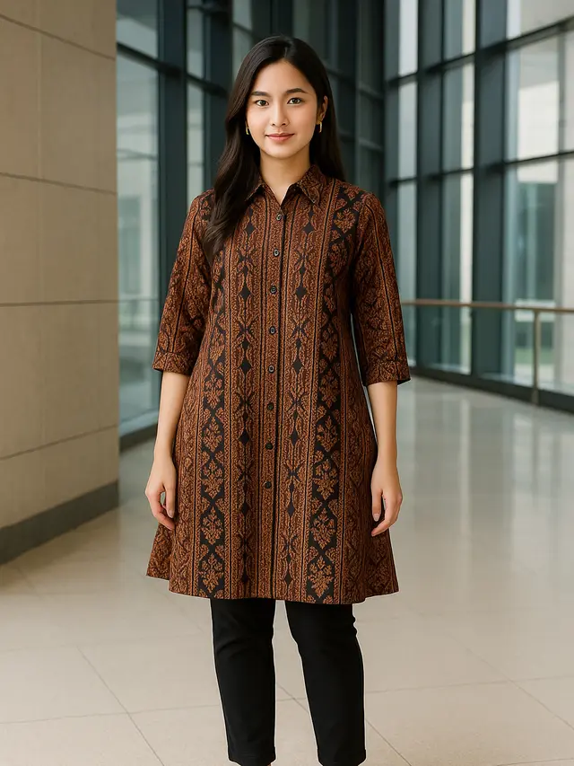 Model Tunik Batik Terbaru untuk Remaja agar Tidak Terlihat Tua (created by AI)
