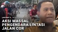 Aksi Massal Pengendara Lintasi Jalan Cor