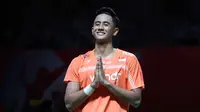 Pebulu tangkis tunggal putra Indonesia, Alwi Farhan, usai bertanding melawan Lakhsya Sen (India) pada babak 32 besar Indonesia Open 2026 di Istora Senayan, Jakarta, Selasa (2/6/2026). (Bola.com/M Iqbal Ichsan)