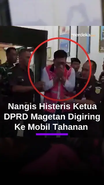 Ketua DPRD Magetan Nagis Histeris Saat Dibawa ke Mobil Tahanan