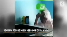 Seorang warganet memarodikan pocong mandi.