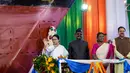 Peluncuran INS Vindhyagiri akan memperkuat Angkatan Laut India dan membantu negara tersebut menjadi Atmanirbhar Bharat melalui pembuatan kapal dalam negeri. (AP Photo/Bikas Das)