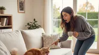 4 Cara Membersihkan Kencing Kucing di Sofa Kain Tanpa Dicuci, Kembali Bersih dan Wangi!