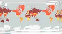 Peta potensi ancaman terorisme di dunia. (Telegraph Travel)