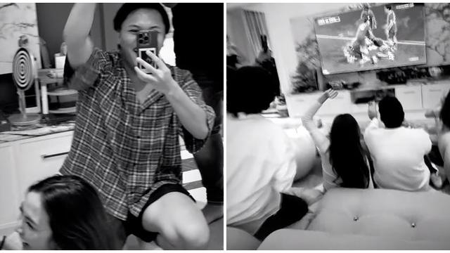 6 Potret Artis Nobar Indonesia Vs Uzbekistan di Rumah Raffi Ahmad, Bertemu Baby Lily