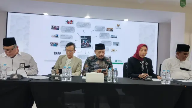 Badan Amil Zakat Nasional (Baznas) menggelar sesi konferensi pers Program pengumpulan dan pendistribusian Baznas untuk Bulan Ramadhan 1445 H