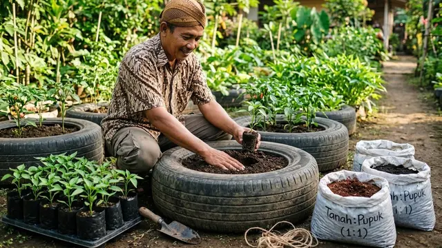 Cara Menanam Cabai di Ban Bekas agar Cepat Panen