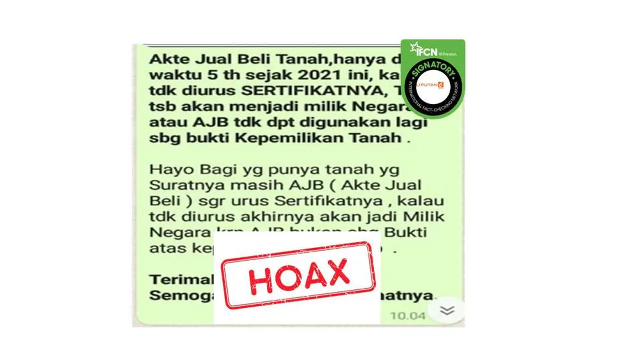 Cek Fakta tanah