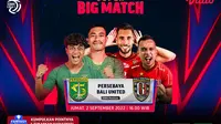 Link Live Streaming BRI Liga 1 : Persebaya vs Bali United di Vidio, Jumat 2 September 2022. (Sumber : dok. vidio.com)