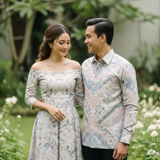 Set Batik Sabrina Couple Warna Pastel