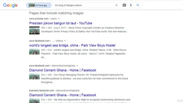Hasil penelusuran Google Image
