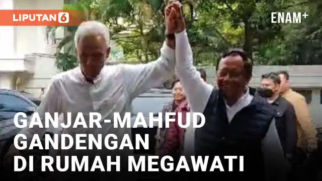 Pasangan capres dan cawapres nomor urut 3, Ganjar Pranowo dan Mahfud MD mendatangi rumah Ketua Umum PDI Perjuangan, Megawati Soekarnoputri usai menggunakan hak pilih mereka, Rabu (14/2/2024).