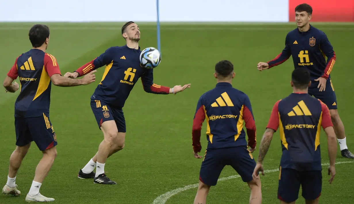 Spanyol akan menjamu Norwegia di La Rosaleda pada matchday 1 Grup A Kualifikasi Euro 2024, 26 Maret 2023 dini hari WIB. (Photo by CRISTINA QUICLER / AFP)