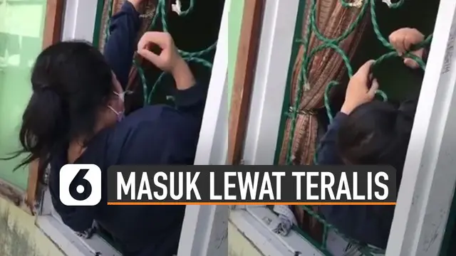 VIDEO: Bikin Heran, Aksi ABG Masuk Rumah Lewat Teralis