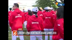 Lagu resmi Asian Games meraih bintang menandai pelepasan kontingen Indonesia.