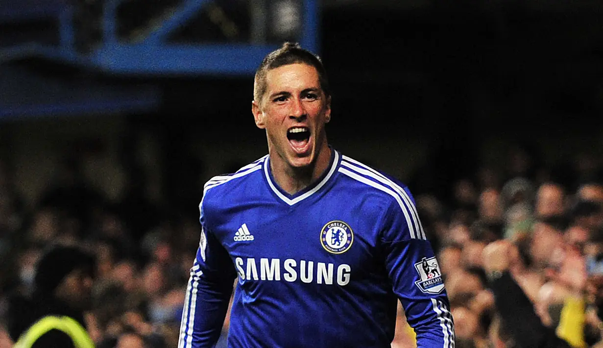 2. Fernando Torres (2010-2011) - Dari Liverpool ke Chelsea dengan nilai transfer: 52,6 juta poundsterling. Nilai saat ini menurut data inflasi: 144,9 juta poundsterling. (AFP/Glyn Kirk)