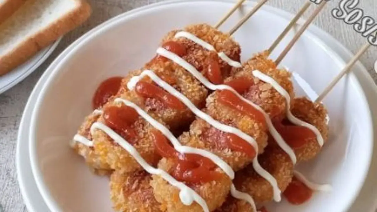 Sate Roti Tawar Sosis
