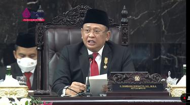Ketua MPR Bambang Soesatyo atau Bamsoet salam sidang tahunan MPR-RI