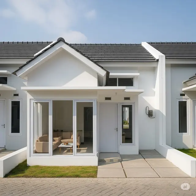 Rumah Sederhana Cat Putih. Foto: Gemini