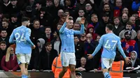 Jack Grealish usai mencetak gol untuk Manchester City ke gawang Crystal Palace pada pekan ke-17 Liga Inggris (AFP)