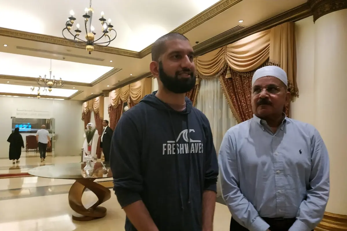 Shahzad Khan dan Nasim Ayub, jemaah haji dari Amerika Serikat. Liputan6.com/Nurmayanti