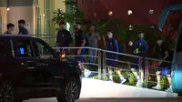 Timnas Iran mendapatkan pengamanan ekstra ketat selama pemusatan latihan jelang Piala Dunia 2026 yang berlangsung di Tijuana, Mexico. (AFP/Guillermo Arias)