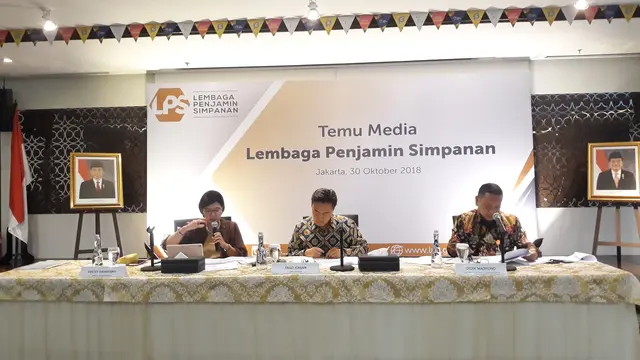 konferensi pers hasil Rapat Dewan Komisioner Lembaga Penjamin Simpanan (LPS), Jakarta, Selasa (30/10/2018). (Dwi Aditya Putra/Merdeka.com)