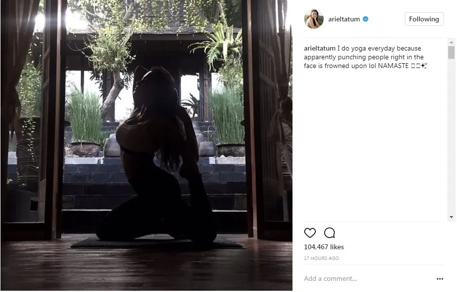 Ariel Tatum latihan yoga (Foto: Instagram)