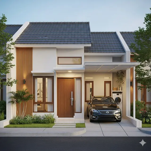 Desain dengan Ruang Cuci Jemur Tersembunyi