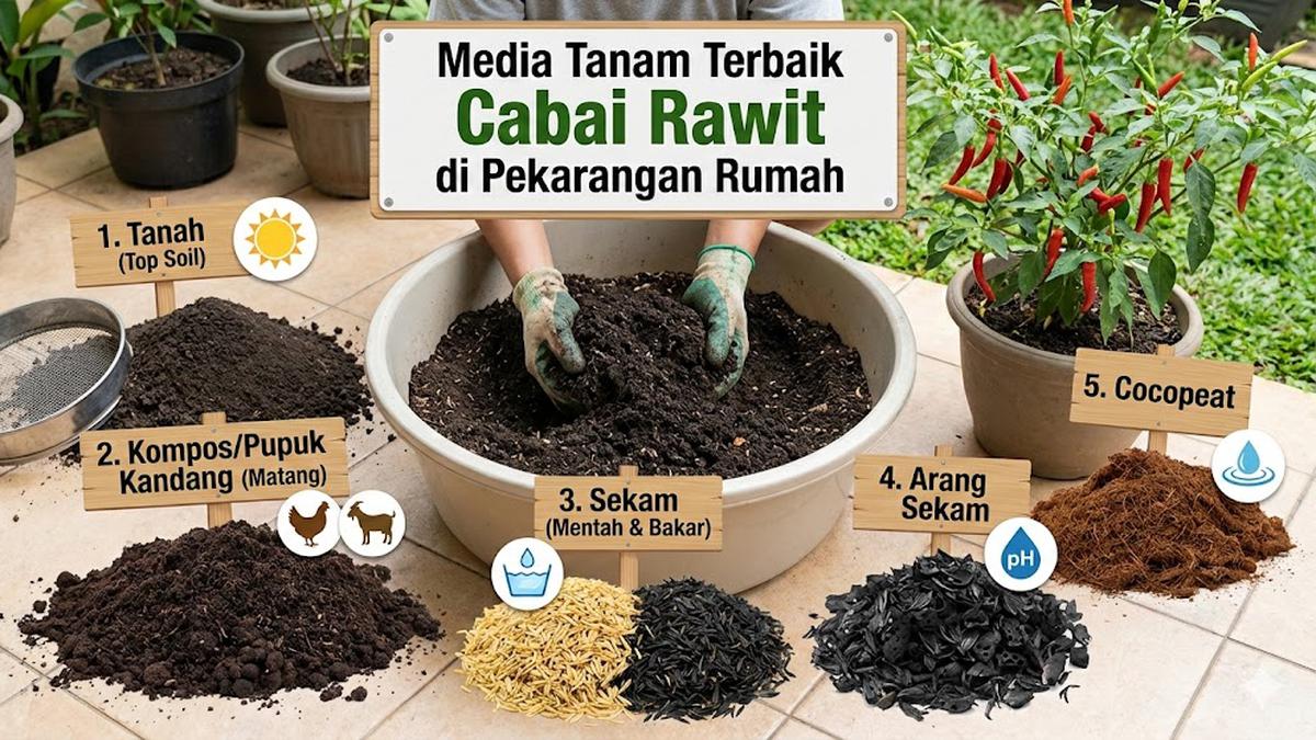 5 Media Tanam Terbaik untuk Cabai Rawit di Pekarangan Rumah, Subur Berbuah Lebat