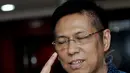 Anggota Komisi VII DPR, Mulyadi memperlihatkan luka diwajahnya usai melaporkan kasus pemukulan dirinya oleh rekannya Mustofa Assegaf kepada Ketua DPR Setya Novanto di Kompleks Parlemen, Jakarta, Kamis (9/4/2015). (Liputan6.com/Andrian M Tunay)