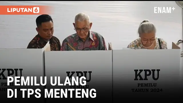 MANTAN WAPRES TRY SUTRISNO IKUTI PEMUNGUTAN SUARA ULANG DI TPS 43 MENTENG