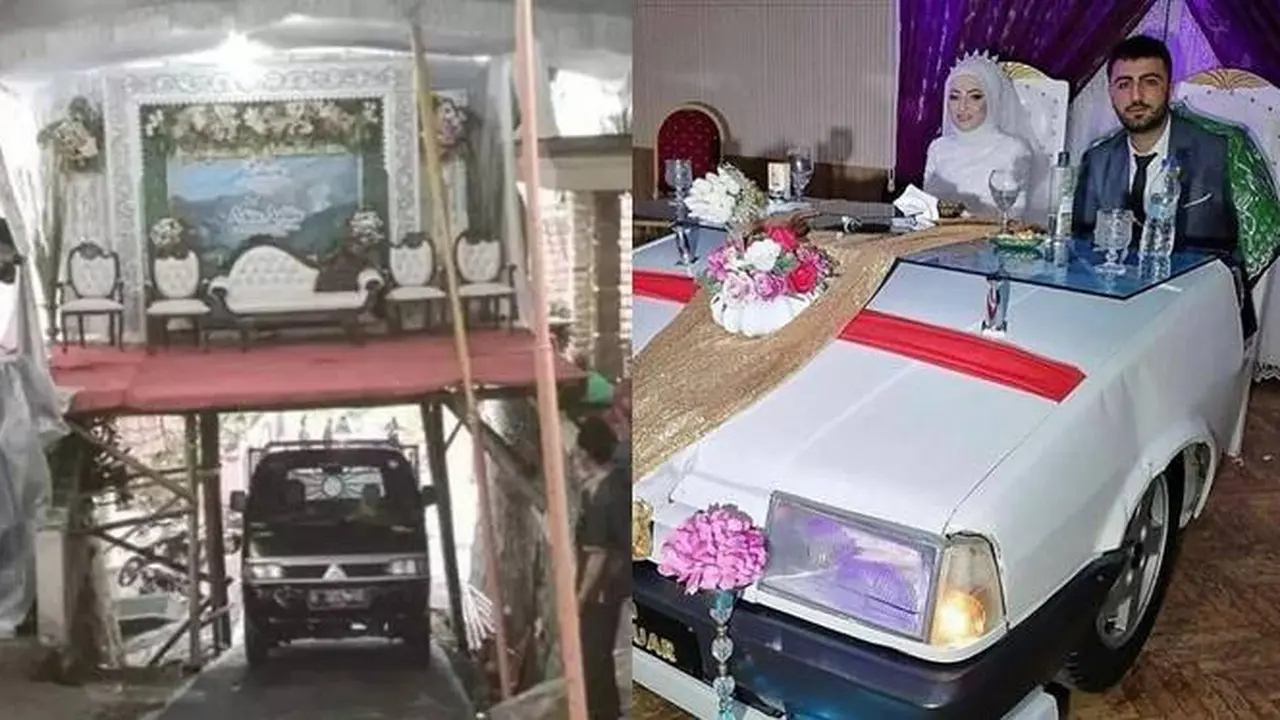 10 Potret Desain Pelaminan Nyeleneh Ini Bikin Tamu Geleng Kepala