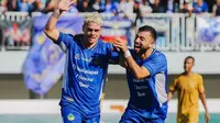 Selebrasi pemain PSIM Yogyakarta, Rafinha, seusai membobol gawang Bhayangkara FC pada lanjutan Pegadaian Liga 2, Kamis (19/12/2024) sore WIB. (Dok. PSIM)