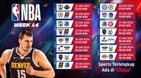 Jadwal Live Streaming NBA 2023/2024 Week 14 di Vidio, 22-28 Januari 2024. (Sumber: dok. vidio.com)