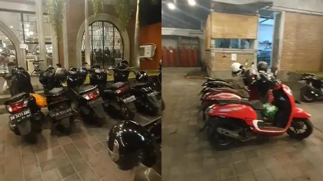 Rapikan Motor Sesuai Merek dan Warna, Tukang Parkir di Kafe Ini Viral