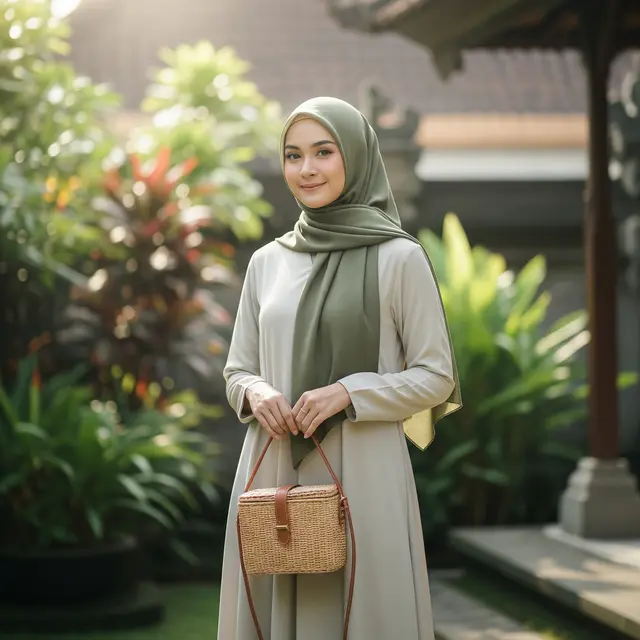 Inspirasi Gamis Warna Lembut untuk Ibu Muda (Image by Gemini AI)
