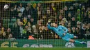 Memasuki masa injury time gawang Tim Krul kembali kebobolan, kali ini oleh Kai Havertz. Gol tersebut mengakhiri perlawanan Norwich sekaligus membuat Chelsea menang dengan skor 3-1. (AFP/Glyn Kirk)