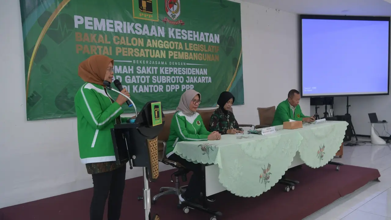 Dewan Pimpinan Pusat (DPP) Partai Persatuan Pembangunan (PPP) mengadakan tes kesehatan jasmani, rohani, dan bebas narkoba bagi bakal calon legislatif (bacaleg) DPR RI, Senin, 17 April 2023.