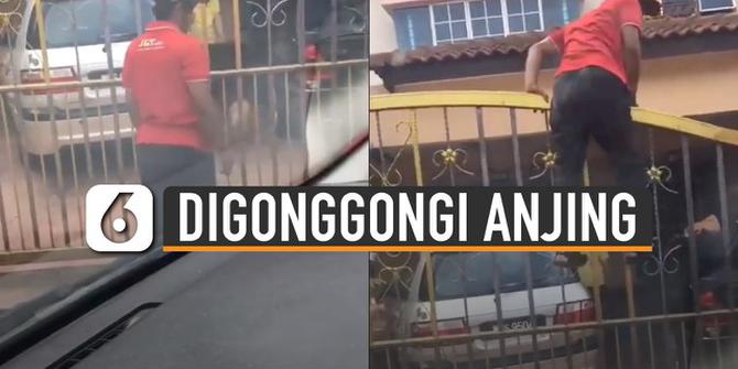 VIDEO: Reaksi Kocak Petugas Kurir Antar Paket di Rumah yang Ada Anjingnya