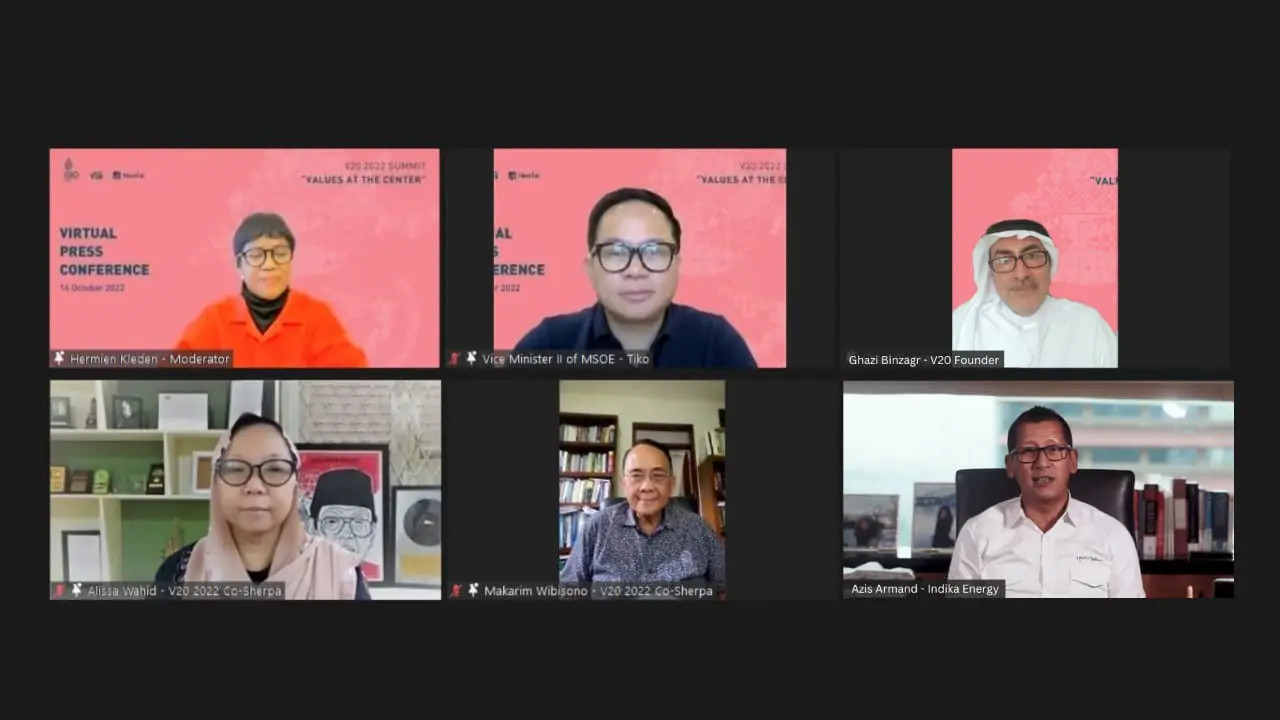 Wakil Menteri BUMN II Kartika Wirjoatmodjo dalam konferensi pers Values 20 (V20)